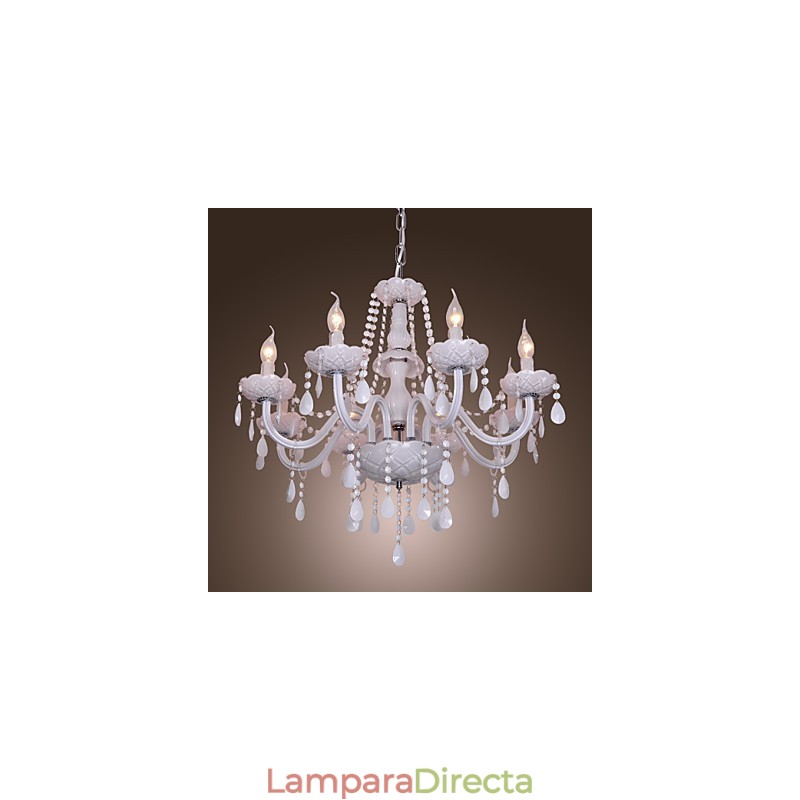 Lámpara de araña de cristal galvanizado Rustic Lodge Crystal