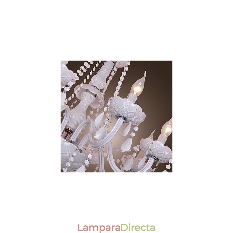 Lámpara de araña de cristal galvanizado Rustic Lodge Crystal
