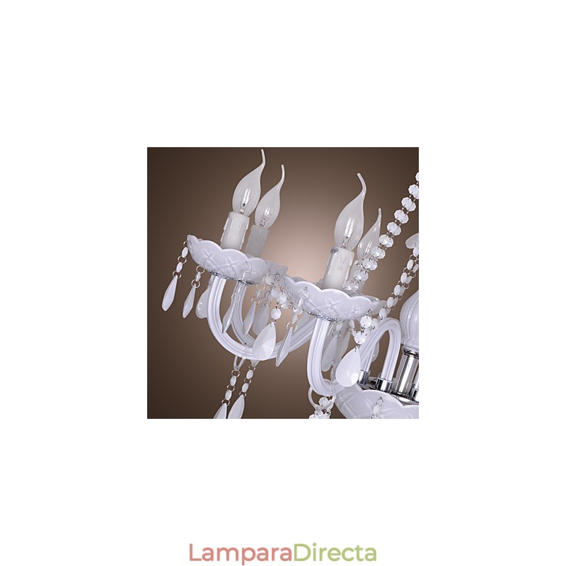 Lámpara de araña de cristal galvanizado Rustic Lodge Crystal