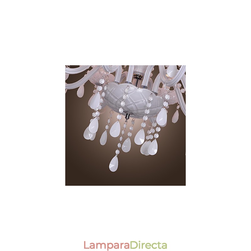 Lámpara de araña de cristal galvanizado Rustic Lodge Crystal