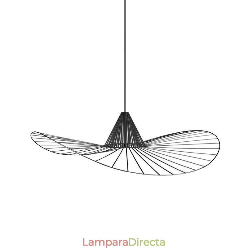 Lámpara colgante de hierro con forma de sombrero de paja simple, 1 luz
