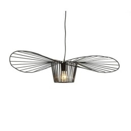 Lámpara colgante de hierro con forma de sombrero de paja, 1 luz