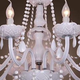 Lámpara de araña de cristal galvanizado Rustic Lodge Crystal
