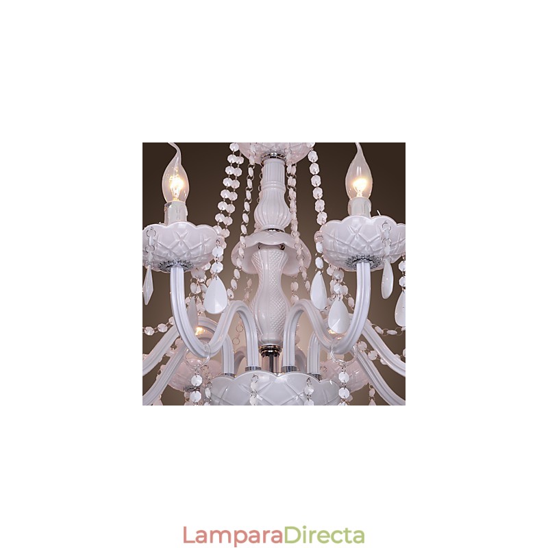 Lámpara de araña de cristal galvanizado Rustic Lodge Crystal