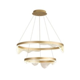Lámpara colgante de techo Golden Wave Ripple de 2 luces