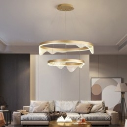 Lámpara colgante de techo Golden Wave Ripple de 2 luces