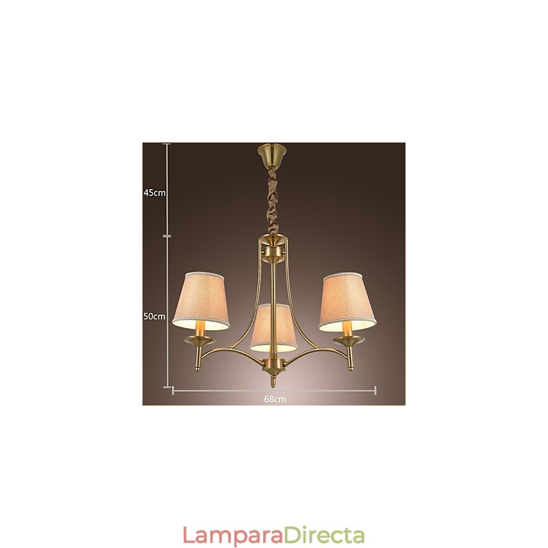 Lámpara de araña de metal de latón estilo cabaña rústica clásica contemporánea moderna para comedor