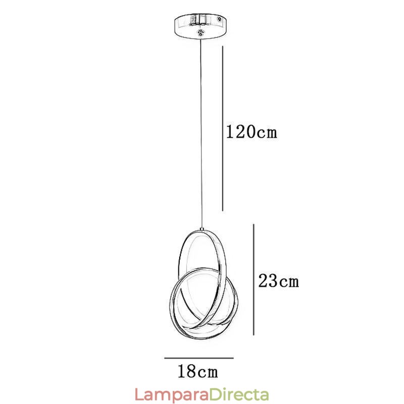 Lámpara colgante de techo con anillo irregular