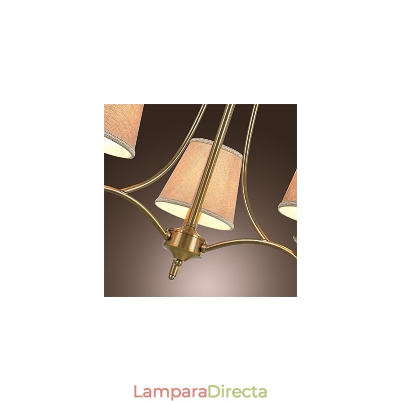 Lámpara de araña de metal de latón estilo cabaña rústica clásica contemporánea moderna para comedor