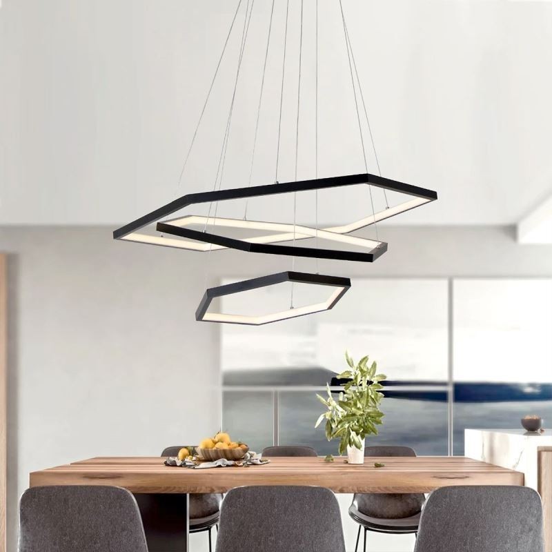 Lámpara colgante hexagonal moderna