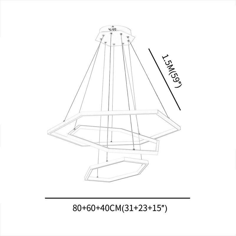 Lámpara colgante hexagonal moderna