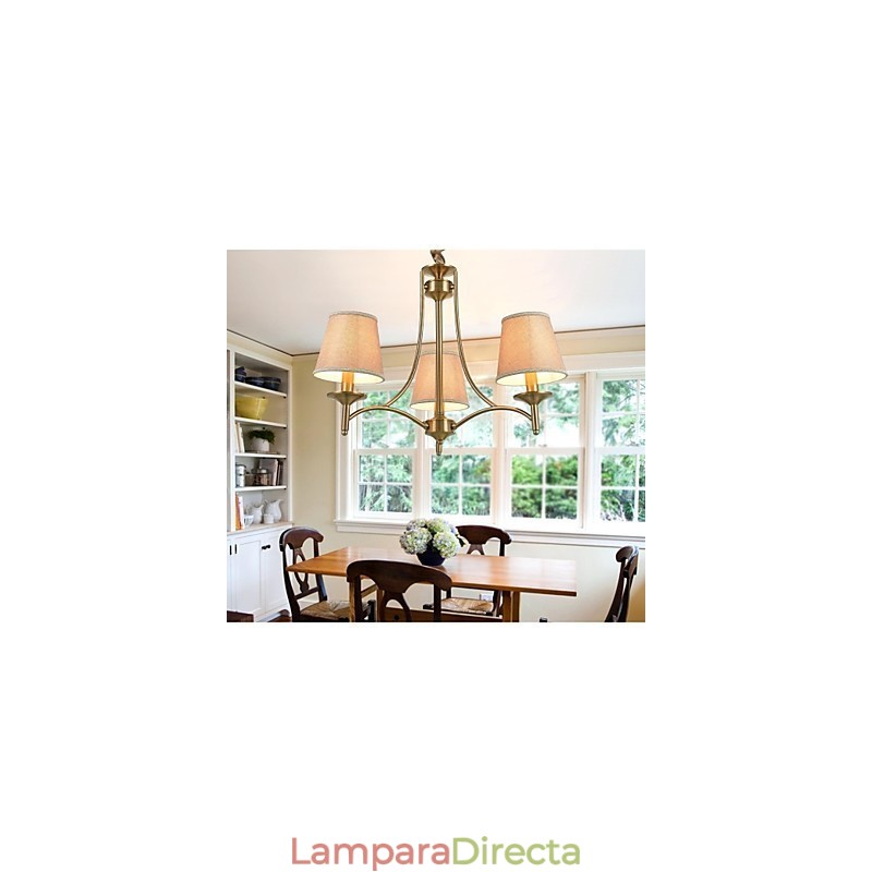 Lámpara de araña de metal de latón estilo cabaña rústica clásica contemporánea moderna para comedor