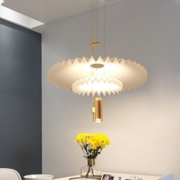 Lámpara colgante plisada moderna de acrílico, iluminación decorativa