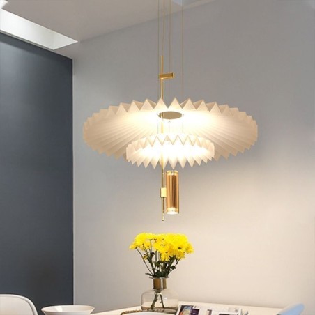 Lámpara colgante plisada moderna de acrílico, iluminación decorativa Lámpara colgante plisada moderna de acrílico, iluminación decorativa