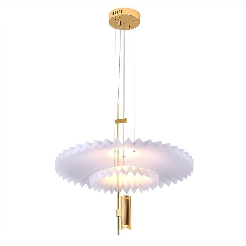 Lámpara colgante plisada moderna de acrílico, iluminación decorativa