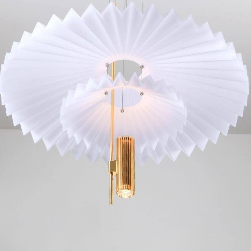 Lámpara colgante plisada moderna de acrílico, iluminación decorativa