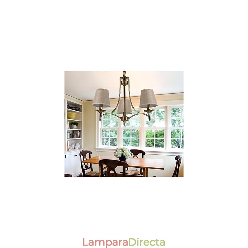 Lámpara de araña de metal de latón estilo cabaña rústica clásica contemporánea moderna para comedor