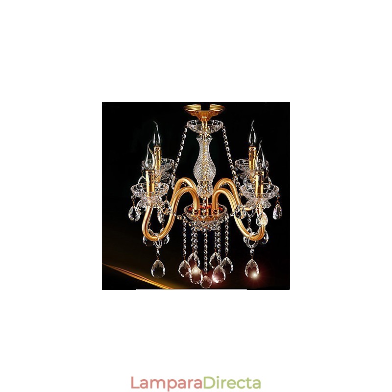 Lámpara de araña de cristal con pintura de cristal, moderna, contemporánea, tradicional, clásica y vintage.