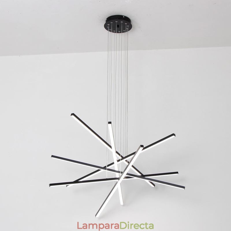 Lámpara colgante de suspensión lineal, luminaria decorativa