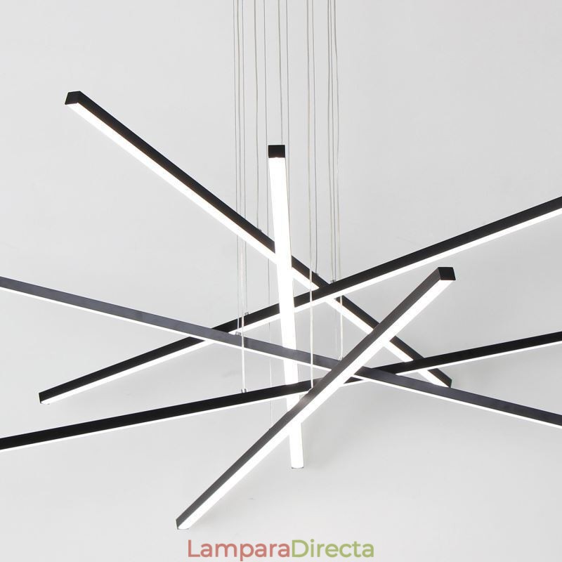 Lámpara colgante de suspensión lineal, luminaria decorativa