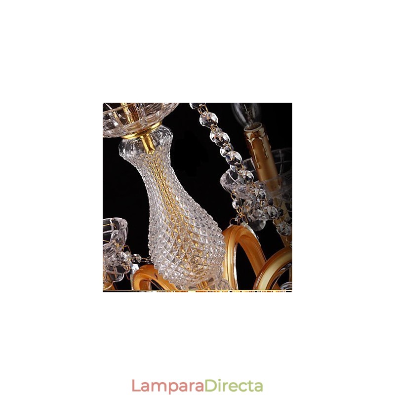 Lámpara de araña de cristal con pintura de cristal, moderna, contemporánea, tradicional, clásica y vintage.