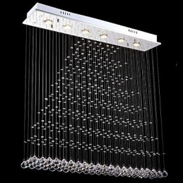 Lámpara colgante de cristal rectangular, lámpara de techo, lámparas de iluminación, accesorios