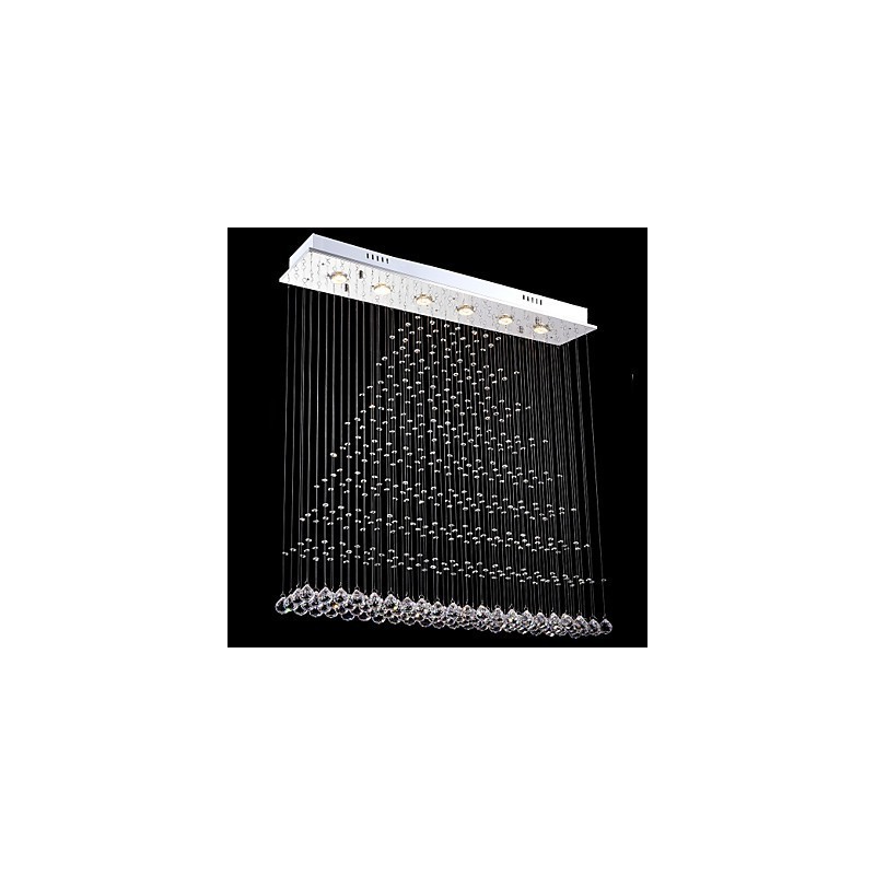 Lámpara colgante de cristal rectangular, lámpara de techo, lámparas de iluminación, accesorios