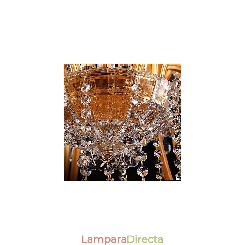 Lámpara de araña de cristal con pintura de cristal, moderna, contemporánea, tradicional, clásica y vintage.