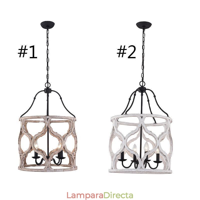 Lámpara colgante estilo vintage de 4 luces