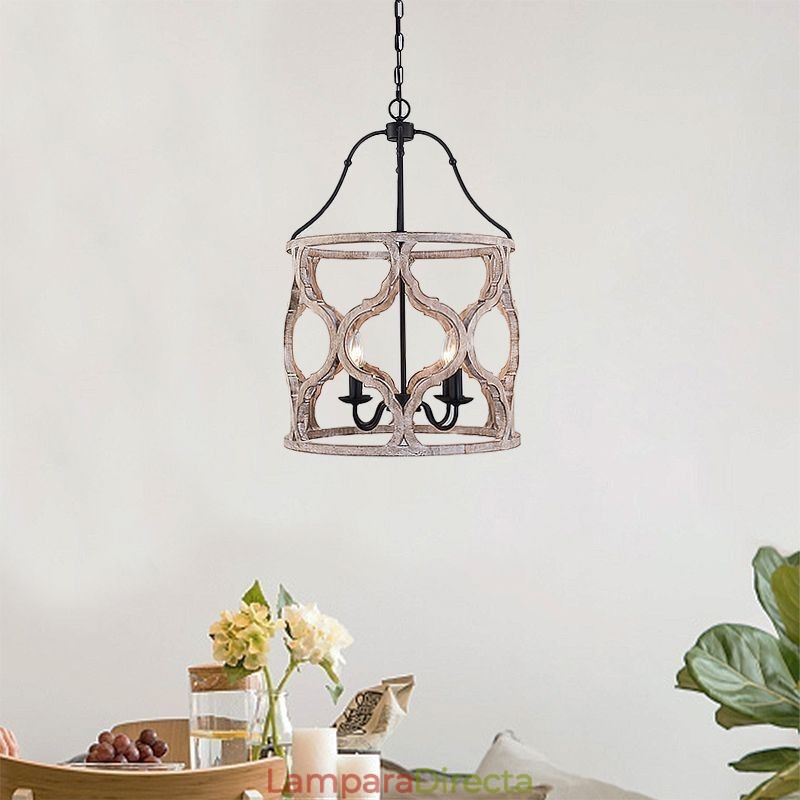 Lámpara colgante estilo vintage de 4 luces