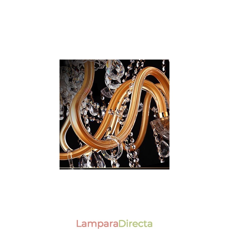Lámpara de araña de cristal con pintura de cristal, moderna, contemporánea, tradicional, clásica y vintage.