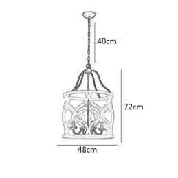 Lámpara colgante estilo vintage de 4 luces