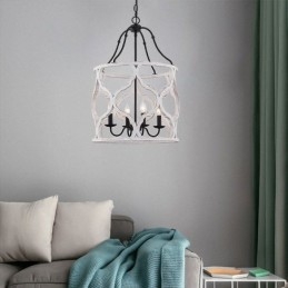 Lámpara colgante estilo vintage de 4 luces
