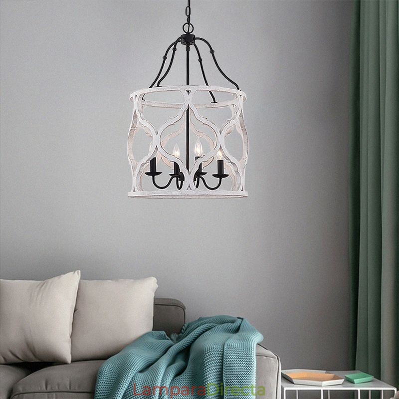 Lámpara colgante estilo vintage de 4 luces