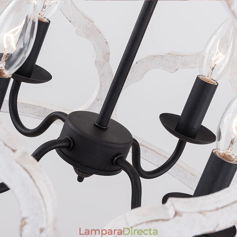 Lámpara colgante estilo vintage de 4 luces