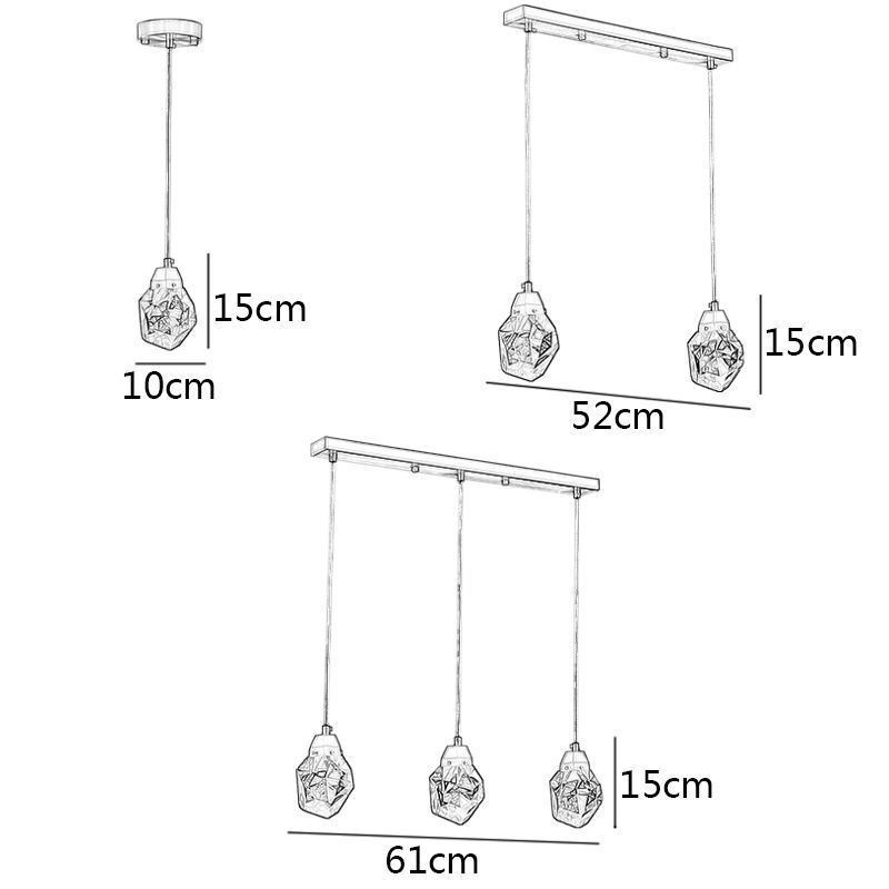 Lámpara colgante de techo con forma de bola de cristal mini y sencilla