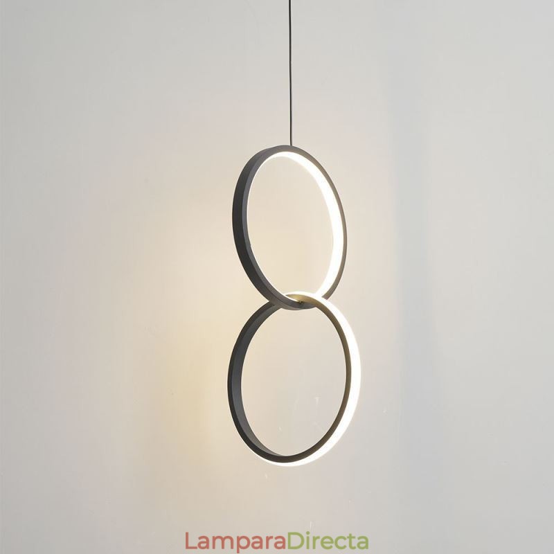 Lámpara colgante minimalista de doble anillo