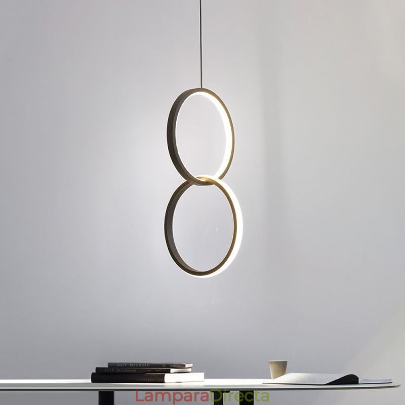 Lámpara colgante minimalista de doble anillo