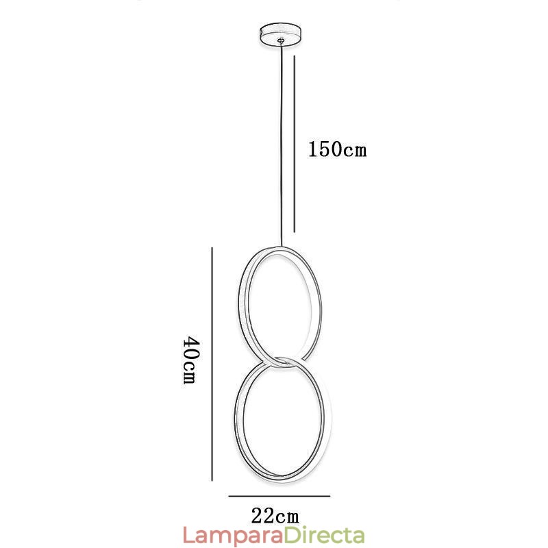 Lámpara colgante minimalista de doble anillo