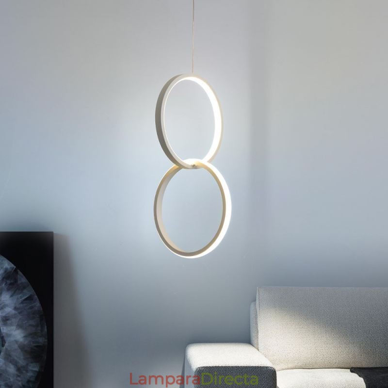 Lámpara colgante minimalista de doble anillo