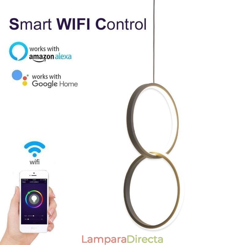 Lámpara colgante minimalista de doble anillo