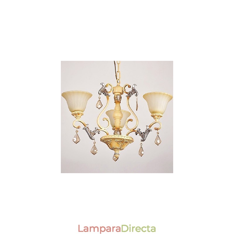 Lámpara de araña clásica tradicional con pintura de cristal