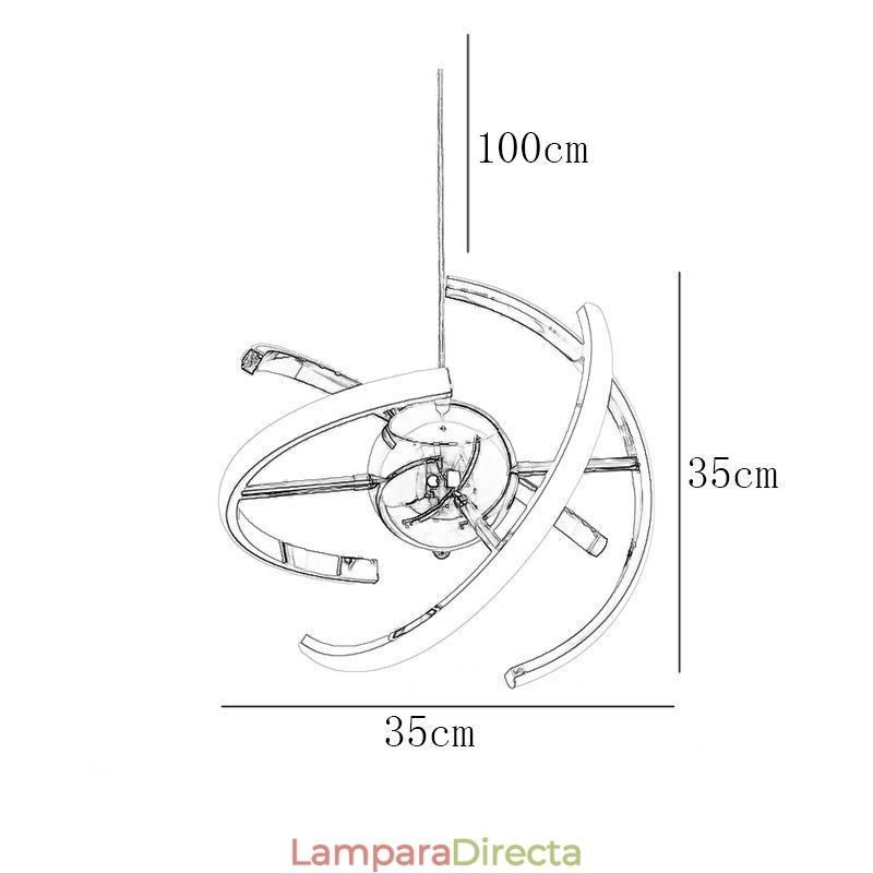 Lámpara colgante de globo giratorio, lámpara de techo decorativa