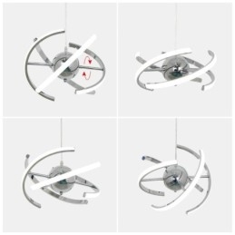 Lámpara colgante de globo giratorio, lámpara de techo decorativa