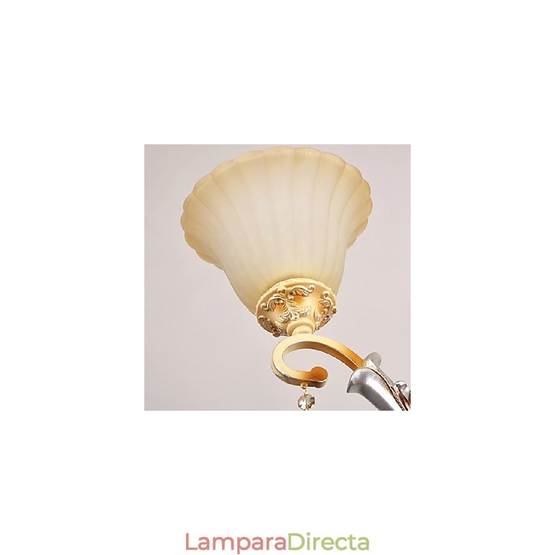 Lámpara de araña clásica tradicional con pintura de cristal