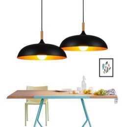 Lámpara colgante moderna minimalista, lámpara decorativa en blanco y negro