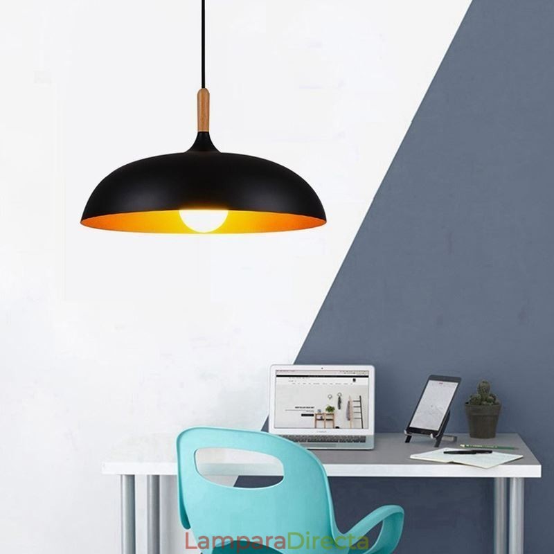 Lámpara colgante moderna minimalista, lámpara decorativa en blanco y negro
