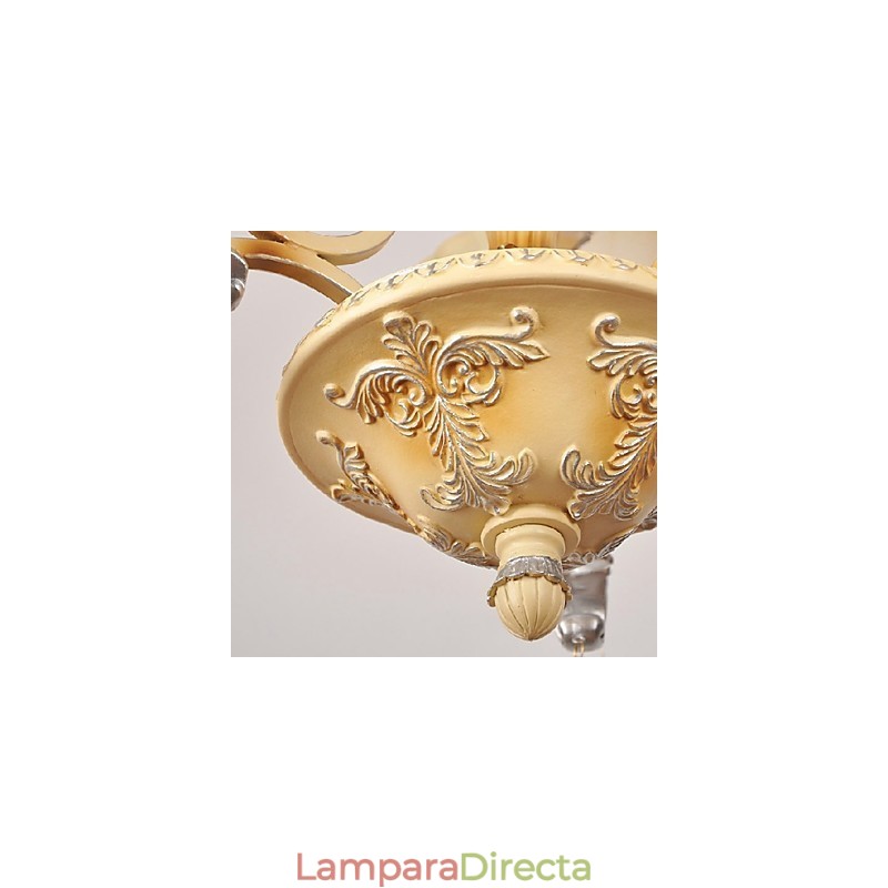 Lámpara de araña clásica tradicional con pintura de cristal