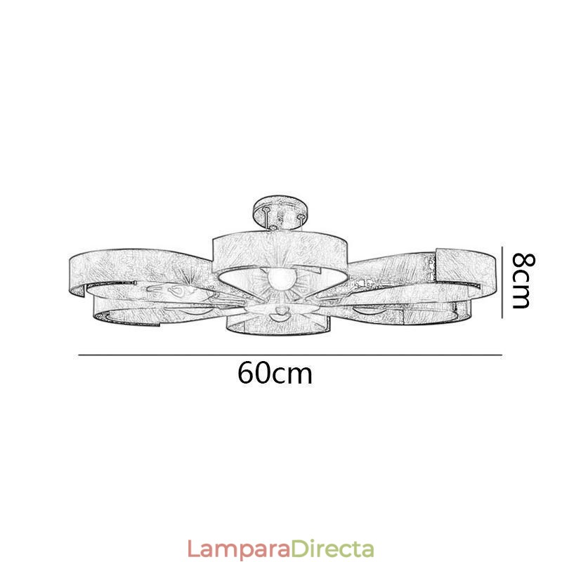 Lámpara de techo vintage moderna de hierro con forma de flor
