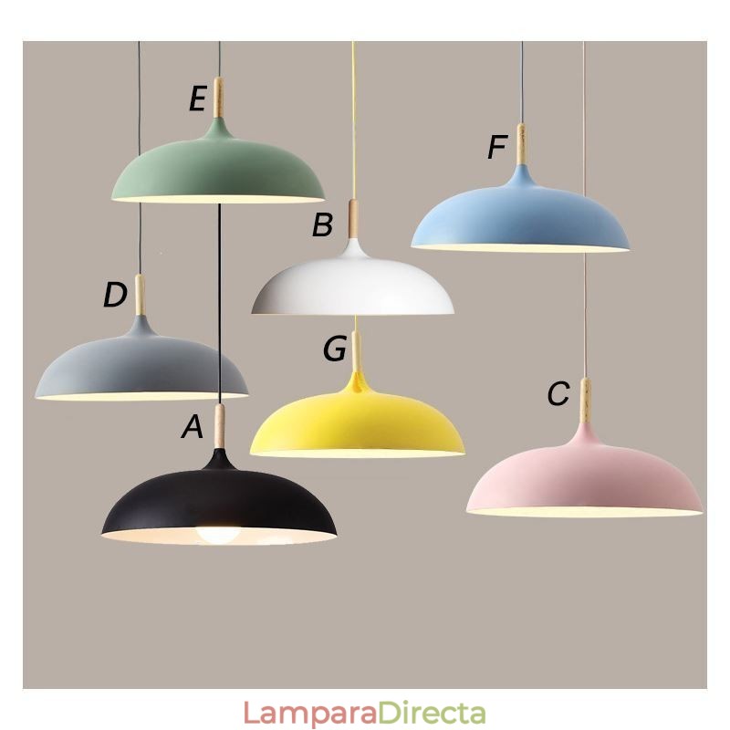 Lámpara colgante moderna con diseño de macarrón colorido